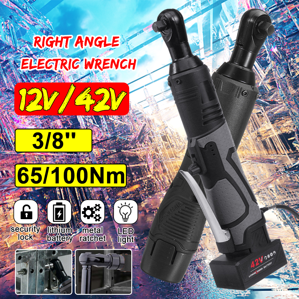 12V-65Nm-38-Cordless-Electric-Ratchet-Wrench-Right-Angle-Wrench-W-1-or-2-Battery-1659798-1