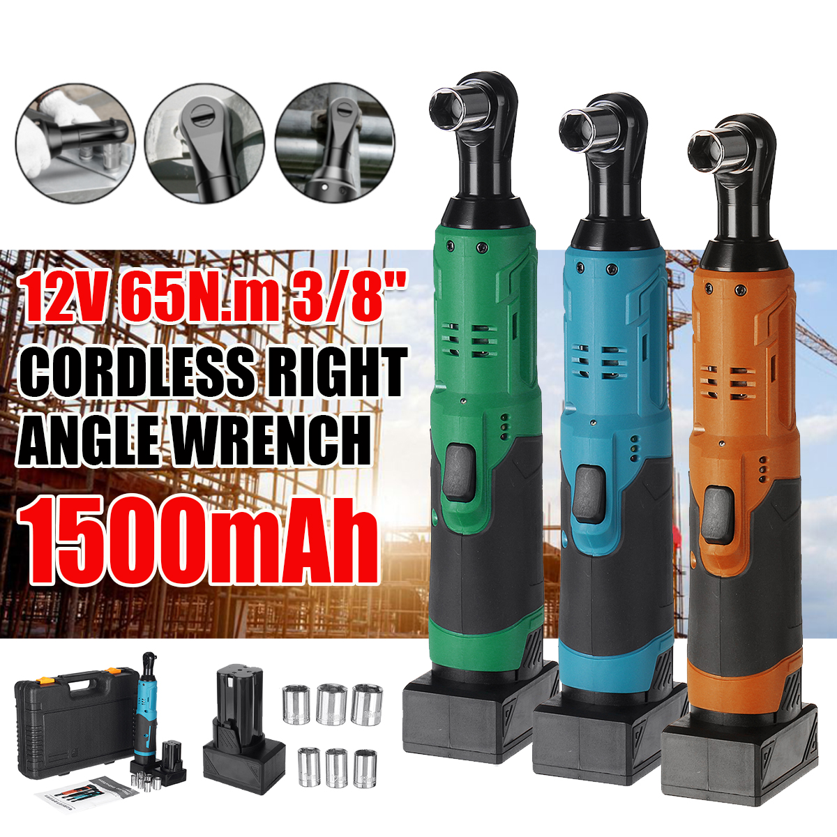 12V-65Nm-38quot-Cordless-Electric-Ratchet-Wrench-Tool-LED-Electric-Wrench-W-1pc-Battery-1757429-1