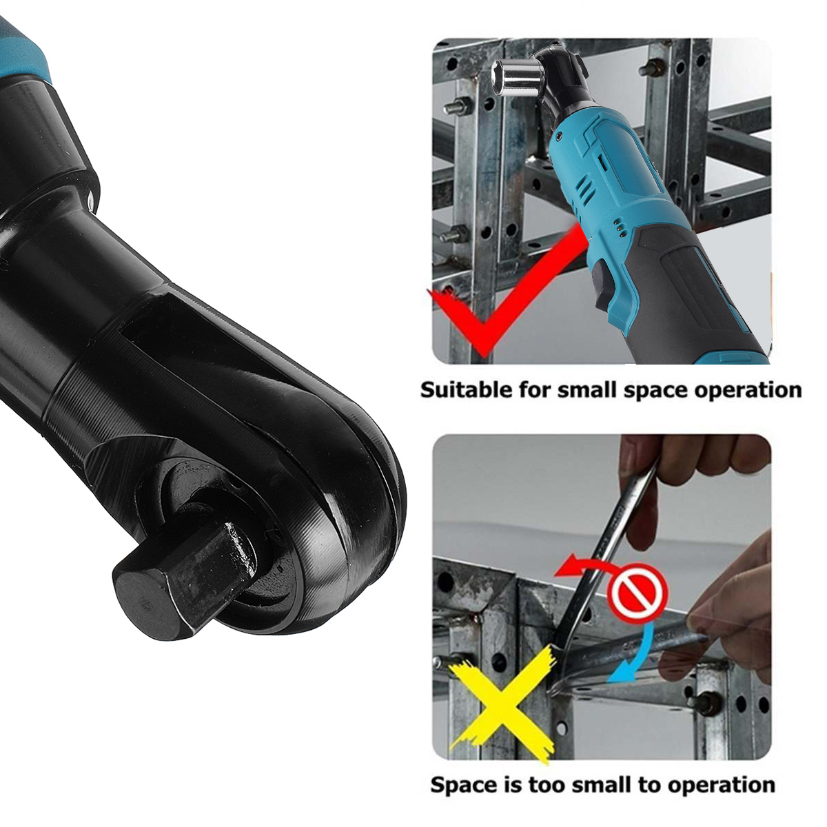 12V-65Nm-38quot-Cordless-Electric-Ratchet-Wrench-Tool-LED-Electric-Wrench-W-2pcs-Battery-1757428-3