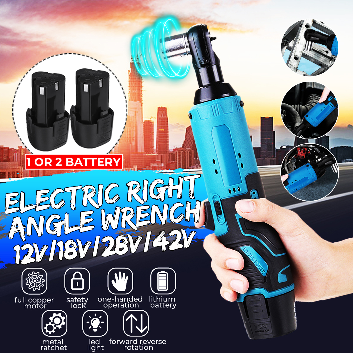 12V-Right-Angle-Wrench-LED-1500mAh-Rechargeable-Ratchet-Wrench-Car-Repair-Tool-W-12pcs-Battery-1765715-1