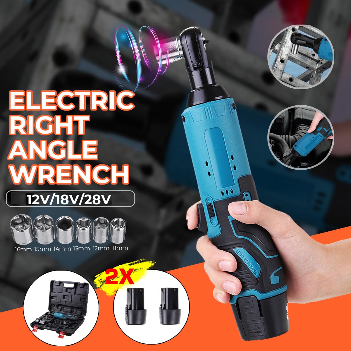 12V18V28V-57Nm-90ordm-Electric-Right-Angle-Ratchet-Wrench-Set-1500mAh-Battery-With-Flashlight-1714695-1