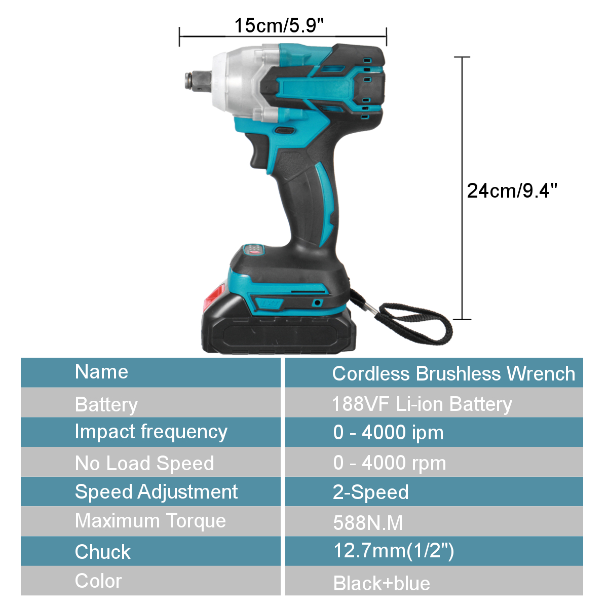 188VF-588Nm-Li-Ion-Cordless-Electric-12quot-Wrench-Socket-Rechargeable-Power-Tool-W-12pcs-Battery-1856253-14