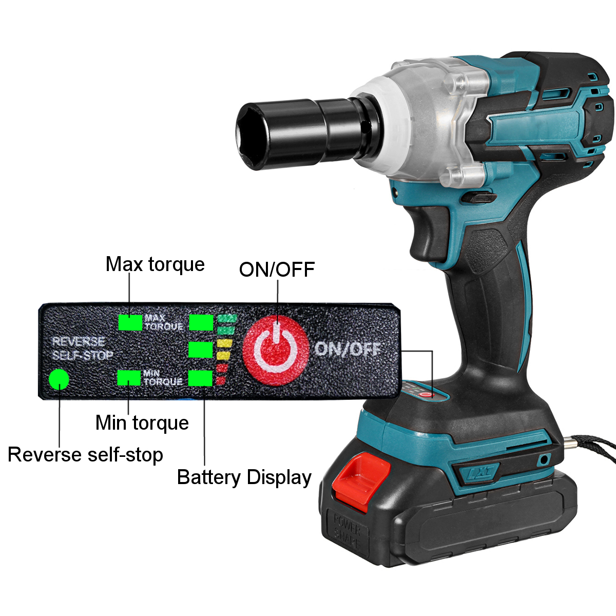 188VF-588Nm-Li-Ion-Cordless-Electric-12quot-Wrench-Socket-Rechargeable-Power-Tool-W-12pcs-Battery-1856253-10