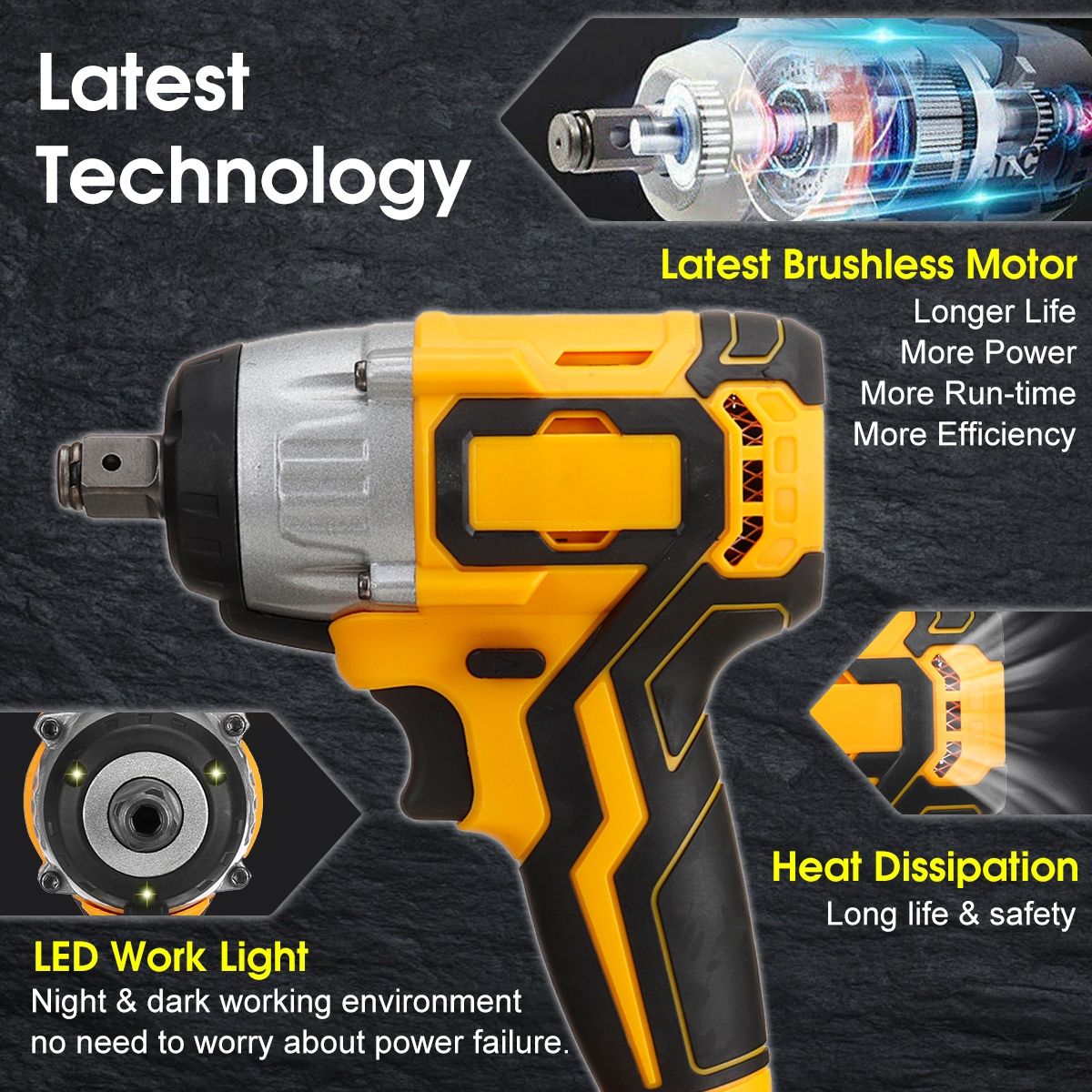 21V-320NM-12quot-Brushless-Cordless-Electric-Impact-Wrench-W-2pcs-Batteries-1735668-4