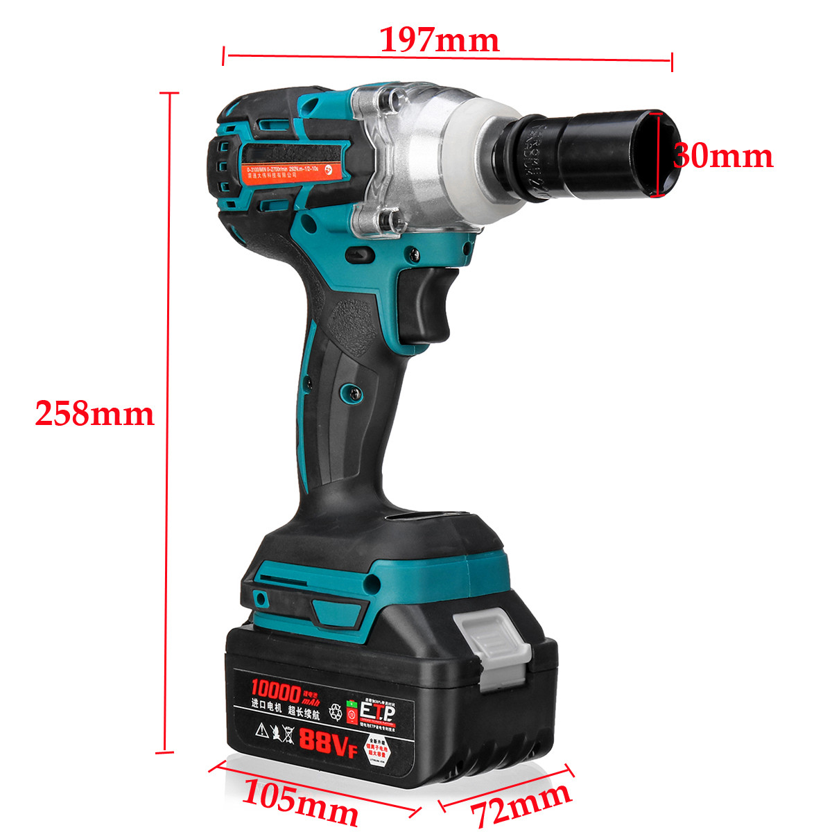 21V-330Nm-10000mAh-Lithium-Electric-Impact-Wrench-Cordless-with-2-Batteries-1399342-6