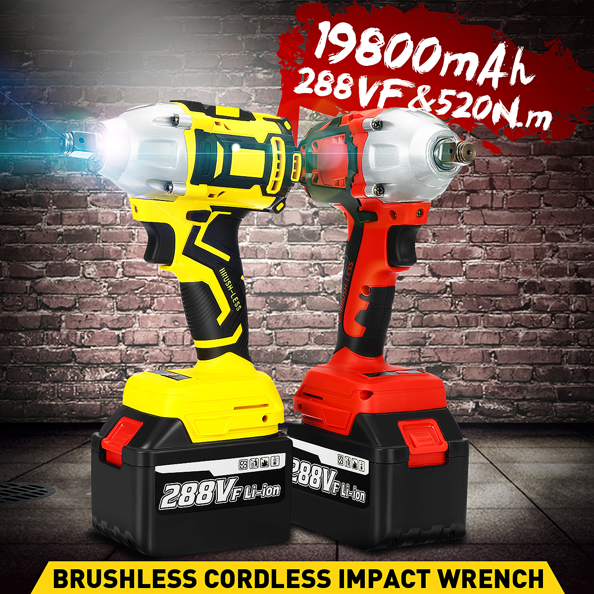 288VF-Brushless-Cordless-Electric-Wrench-520Nm-0-3000RPM-Power-Tool-W-1pc-Battery-1808166-1