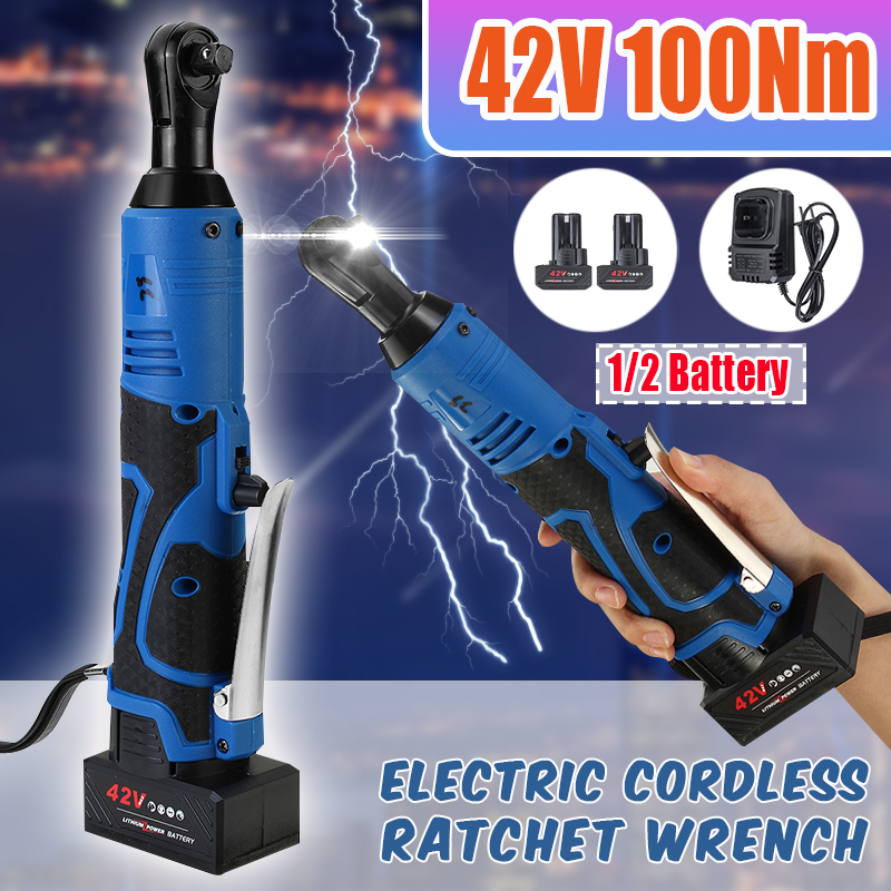38-Inch-100Nm-42V-Right-Angle-Wrench-90-Degree-Rechargeable-Electric-Ratchet-Wrench-RF-With-LED-Work-1715174-2