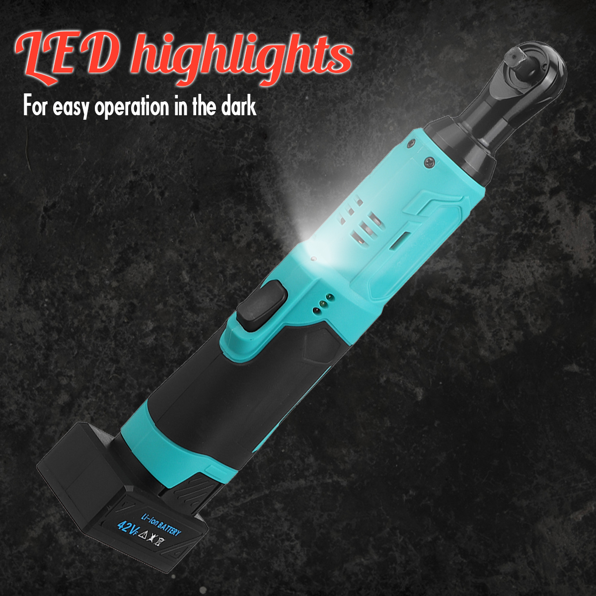 4000mAh-280RPM-Electric-Wrench-38quot-Cordless-Ratchet-42V-Rechargeable-90Nm-Right-Angle-Wrench-1725587-5