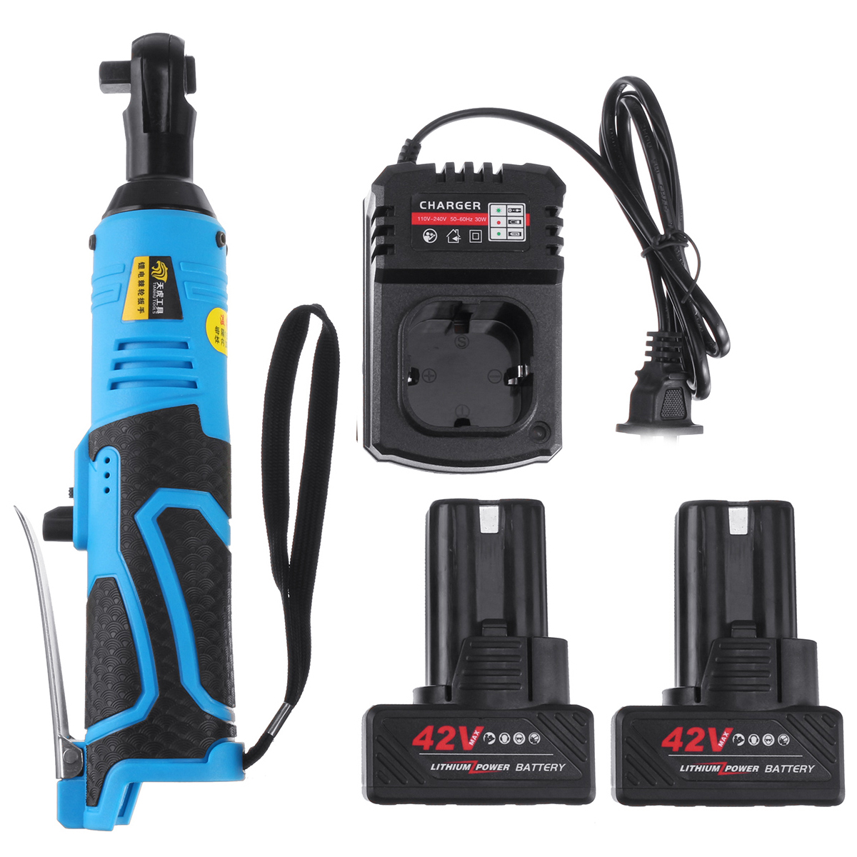 42V-90Nm-38quot-Cordless-Electric-Ratchet-Wrench-Tool-2-x-Battery--Charger-Kit-1581330-6