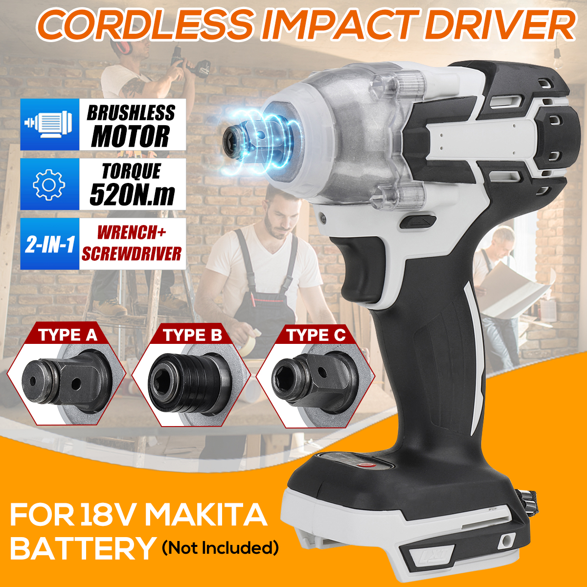 520NM-Brushless-Cordless-Electric-Impact-Wrench-Screwdriver-for-Makita-18V-Battery-1805114-2
