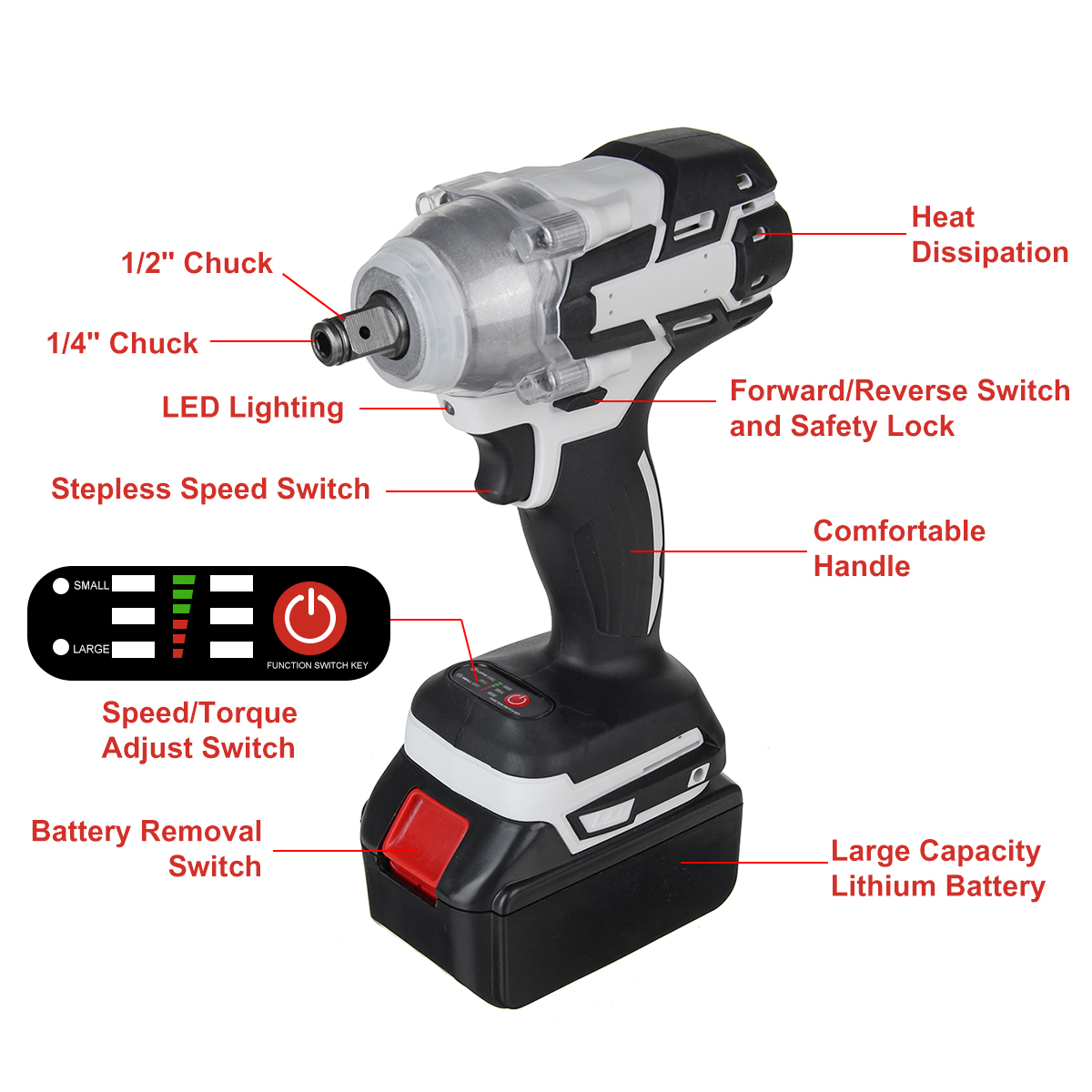 520Nm-Brushless-Cordless-Electric-Impact-Wrench-Screwdriver-Power-Tools-w-12pcs-Battery-1818080-7