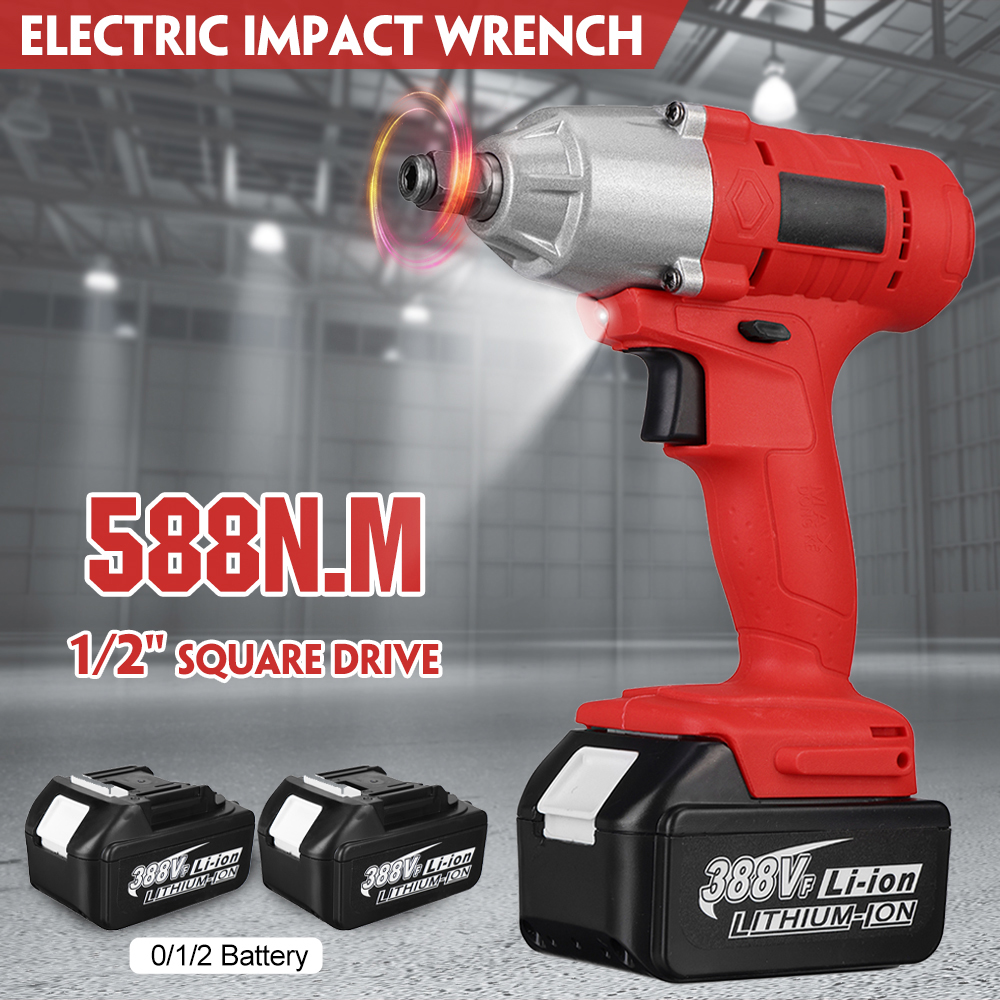 588Nm-388VF-Electric-Impact-Wrench-Driver-Rechargeable-12quot-Square-Power-Tools-w-None12-Battery-Al-1855254-2