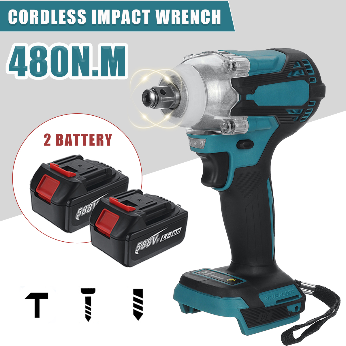 588VF-480Nm-Brushless-Cordless-Electric-Wrench-Li-Ion-Battery-Wrench-Power-Tool-W-12-Battery--Storag-1861486-2