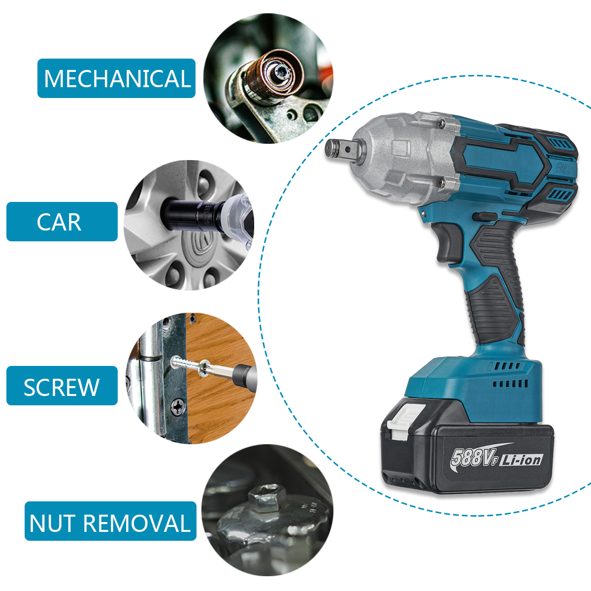 588VF-880Nm-34quot-Cordless-Brushless-Electric-Impact-Wrench-Rechargeable-Woodworking-Maintenance-To-1926542-12