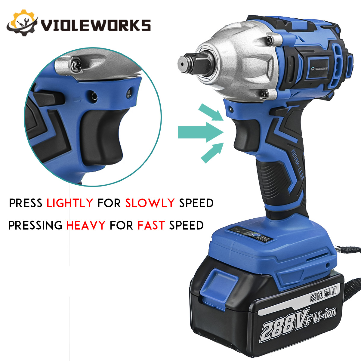 VIOLEWORKS-288VF-12quot-320NM-Electric-Wrench-Cordless-Brushless-Impact-Wrench-With-210-Battery-Also-1833240-4