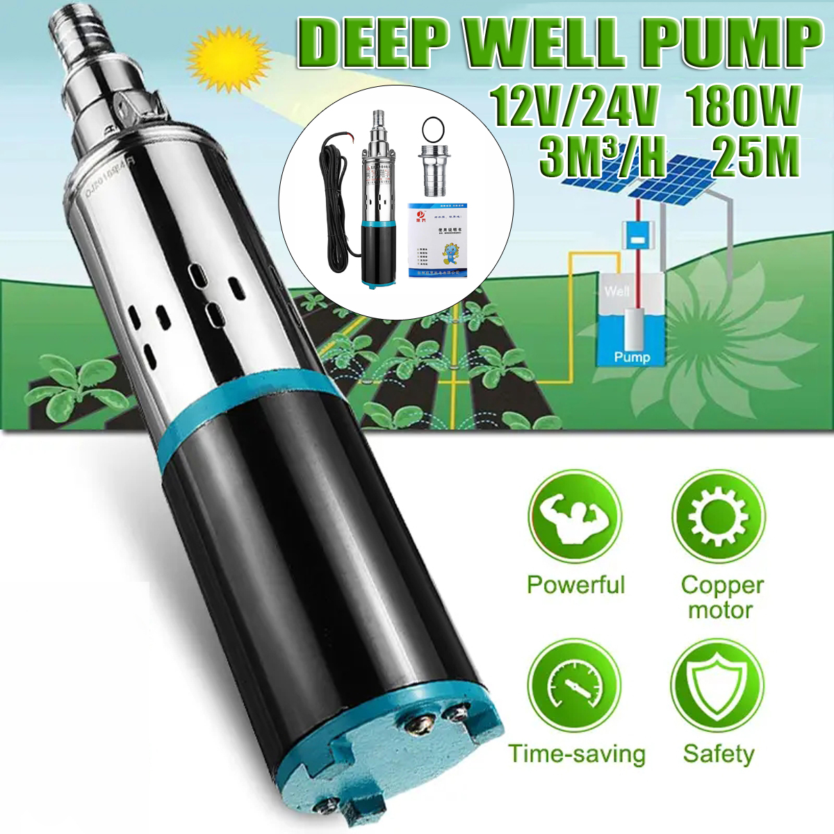 DC-12V24V-3msup3h-200W-Peak-Solar-Submersible-Pump-Stainless-Steel-Deep-Well-Water-Pump-1790200-1