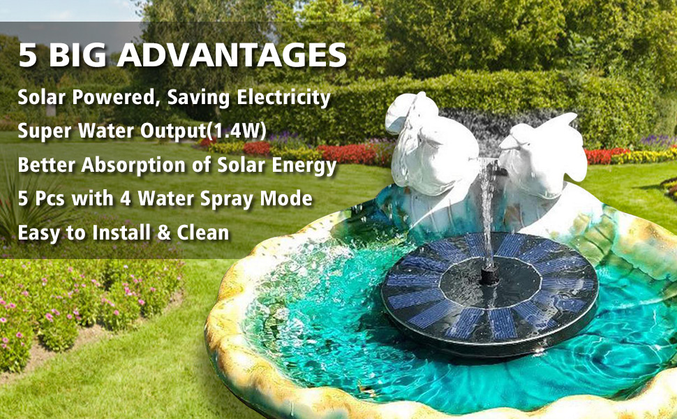 LIUMY-Solar-Fountain-Pump-14W-150LH-Circle-Solar-Power-Water-Floating-Panel-with-6-Attaches-for-Pond-1811243-1