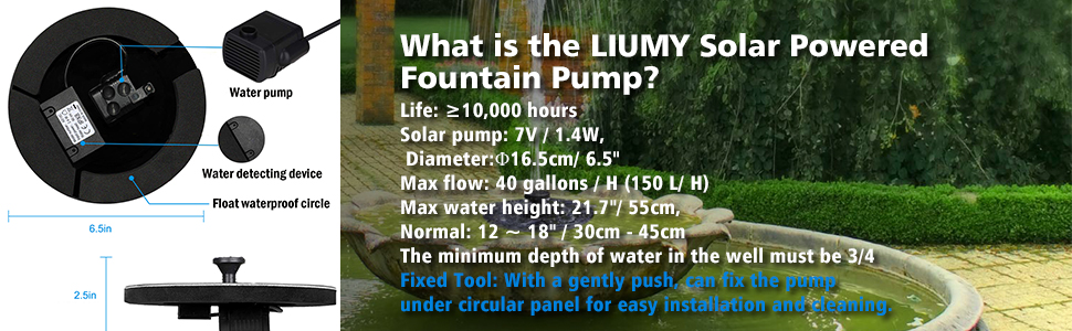 LIUMY-Solar-Fountain-Pump-14W-150LH-Circle-Solar-Power-Water-Floating-Panel-with-6-Attaches-for-Pond-1811243-2