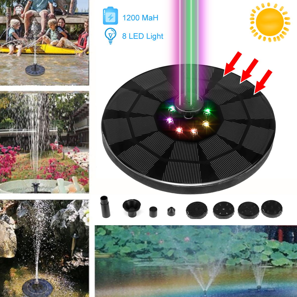 Solar-Powered-Floating-Bird-Bath-Fountain-Outdoor-Pond-Garden-Patio-Water-Pump-W-8-LED-Light-1844028-2