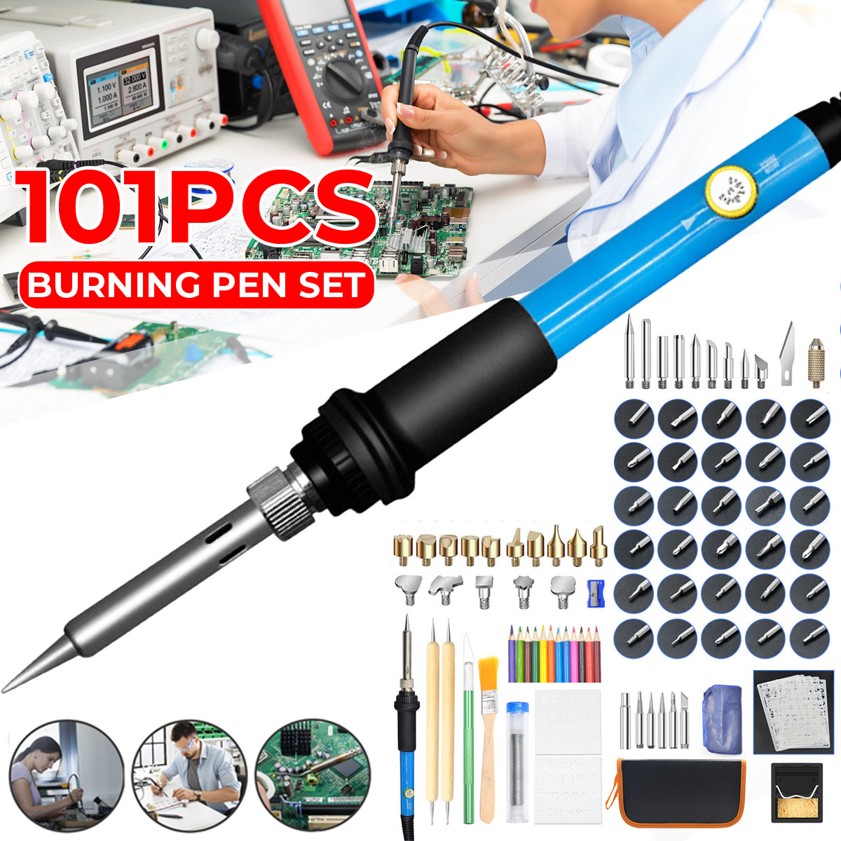 101Pcs-110V220V-60W-Electric-Adjustable-200-450degC-Pyrography-Soldering-Iron-Tools-for-Wood-Working-1758643-1