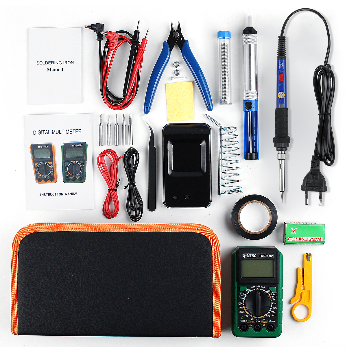 110V-60W-22Pcs-Electric-Adjustable-Temperature-Soldering-Iron-Kit-Welding-Tool-With-Multimeter-1656185-4