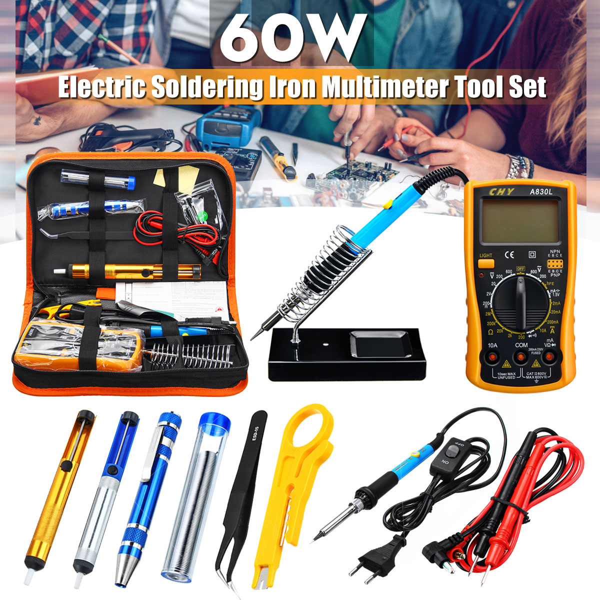 13Pcs-60W-Electric-Solder-Iron-Multimeter-Adjustable-Temperature-Welding-Tool-Set-1456448-1