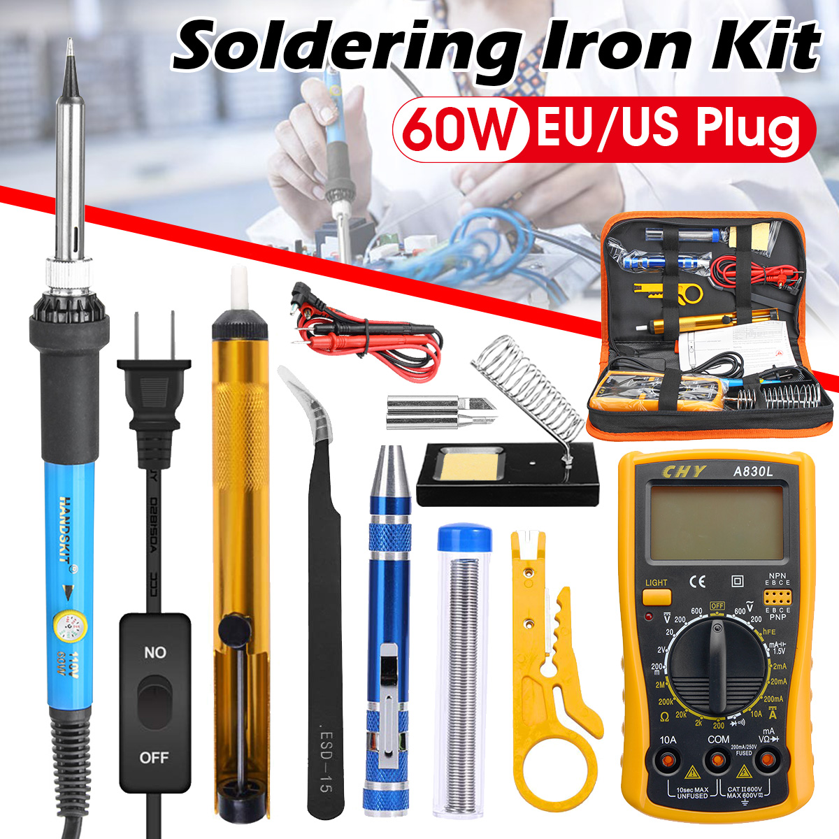 13Pcs-60W-Electric-Solder-Iron-Multimeter-Adjustable-Temperature-Welding-Tool-Set-1456448-2