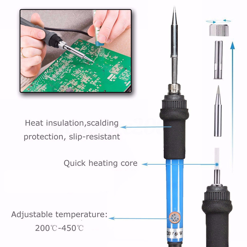 15Pcs-60W-110V220V-Adjustable-Temperature-Electric-Solder-Iron-Welding-Tool-Tweezer-Desoldering-Pump-1359965-5