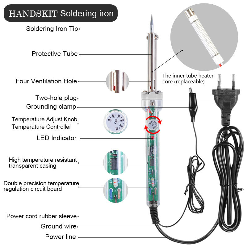 19Pcs-220V-Adjustable-Solder-Iron-60W-All-Copper-Extrusion-Head-with-Hot-Strip-LCD-Line-Maintenance--1439405-3