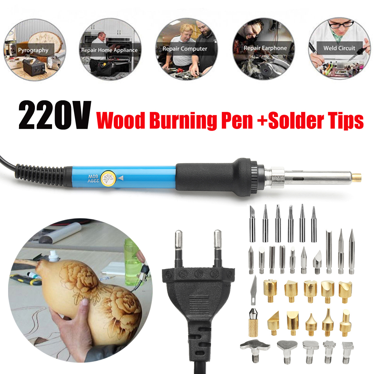 220V-60W-Wood-Burning-Pen--34-Assorted-Tips-Set-Soldering-Iron-Tips-Set-Tool-Adjustable-Temperature-1817365-2