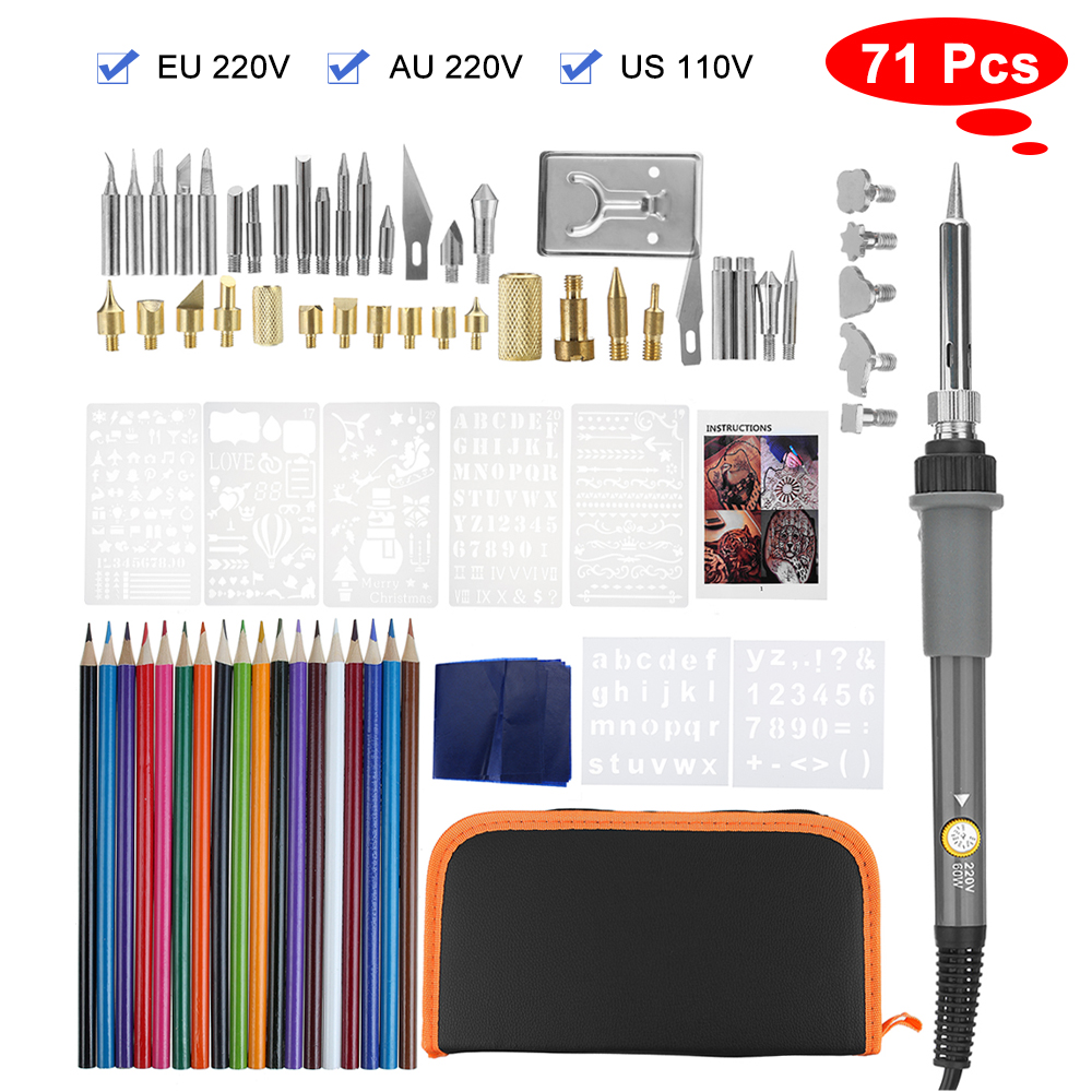 71pcsSet-Wood-Burning-Pen-Tool-Soldering-Stencil-Iron-Craft-Pyrography-Kit-60W-1742063-1