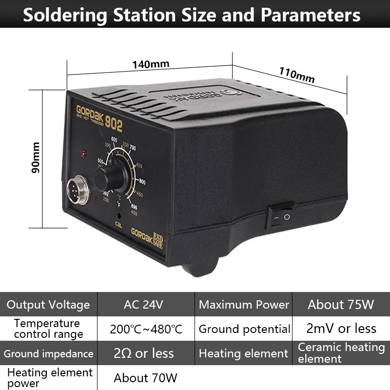 GORDAK-902-110V220V-75W-SMD-Tweezers-Soldering-Station-Iron-ESD-Anti-static-Adjustable-Temperature-C-1872446-2