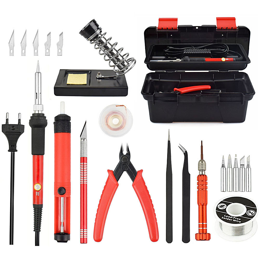 Newacalox-25Pcs-220V-60W-Adjustable-Temperature-Electrical-Solder-Iron-Kit-SMD-Welding-Repair-Tool-S-1349937-1