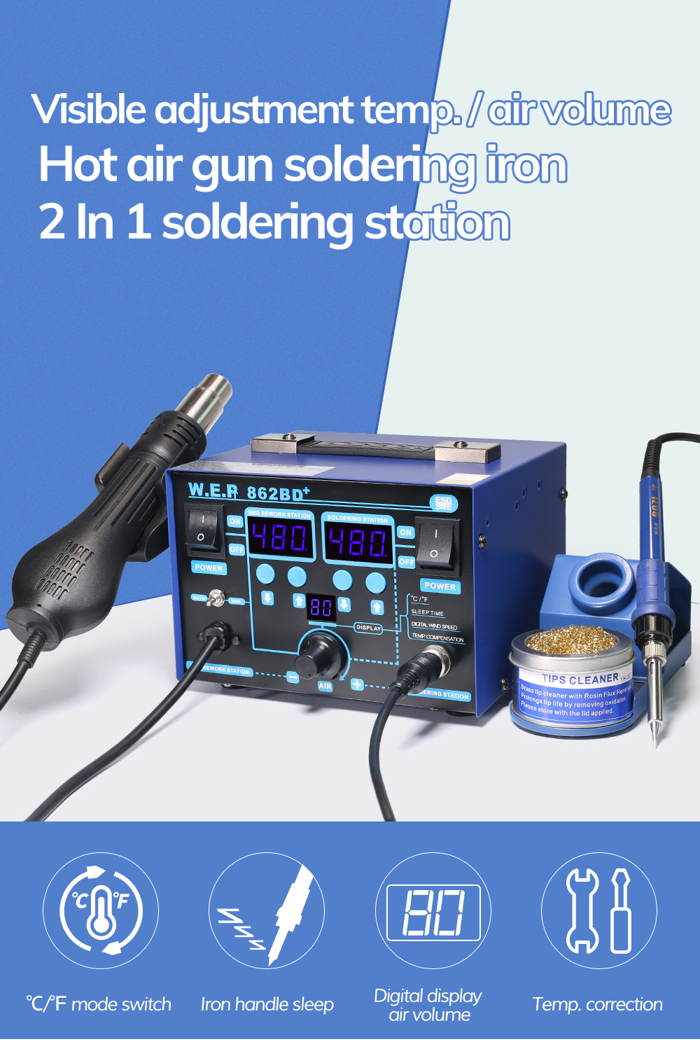 WEP-862BD-Visible-Adjustable-Temperture-Air-Volume-BGA-Rework-Station-Hot-Air-Soldering-Station-SMD--1812832-1