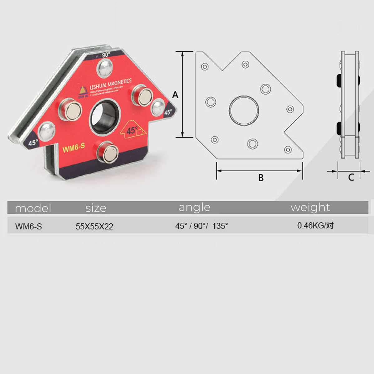 2Pcs-Pack-Arrow-Magnetic-Welding-Clamp-NdFeB-Magnet-Welding-Holder-for-Three-dimensional-Welding-Sma-1725556-4