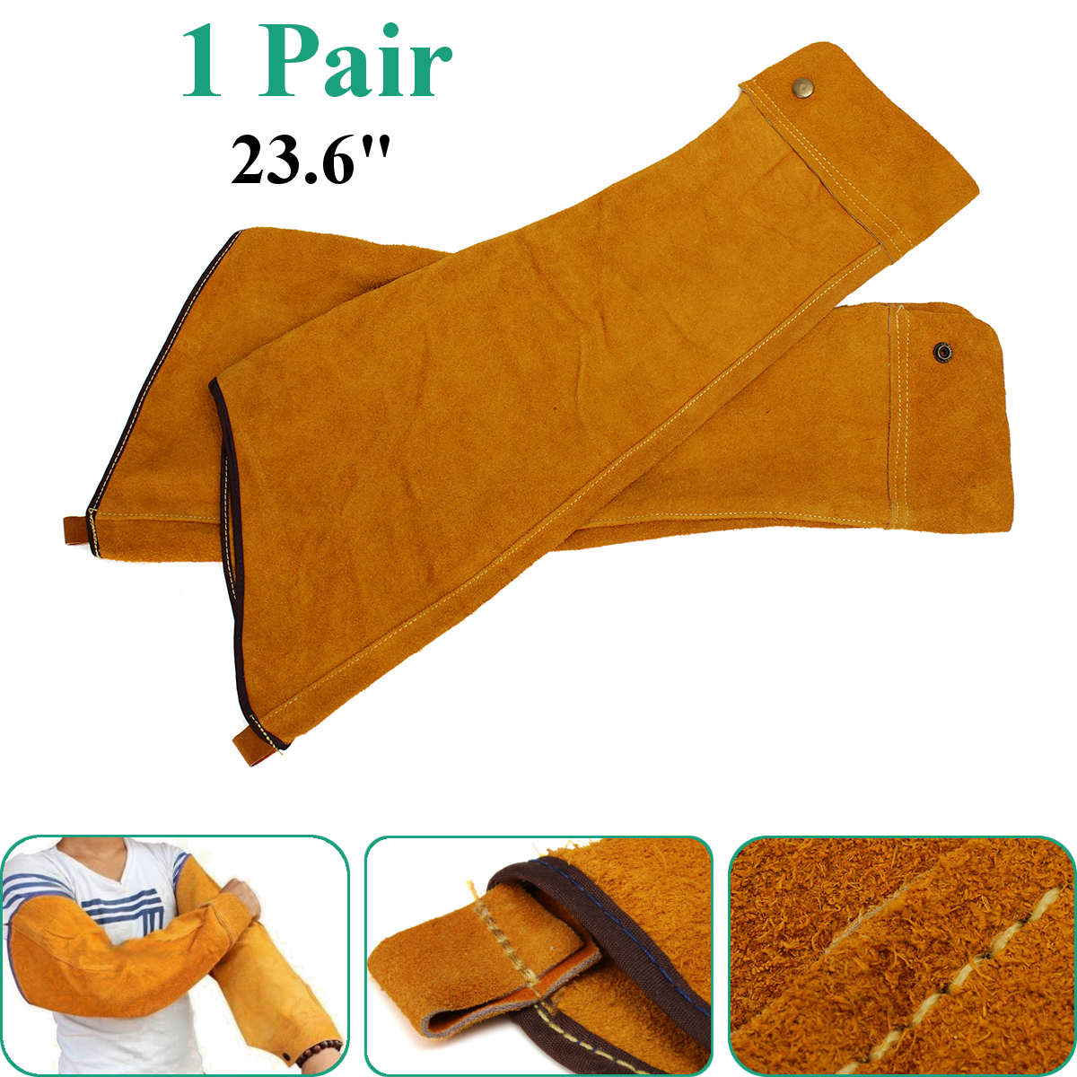 2pcs-236inch-Cowhide-Split-Leather-Welding-Sleeves-Protective-Heat-Arm-Sleeve-Tool-1133169-1