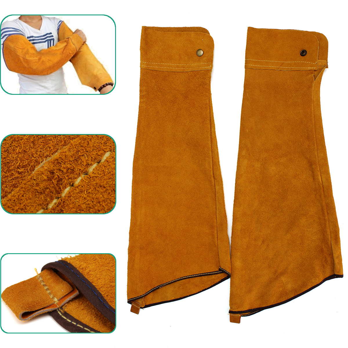 2pcs-236inch-Cowhide-Split-Leather-Welding-Sleeves-Protective-Heat-Arm-Sleeve-Tool-1133169-2