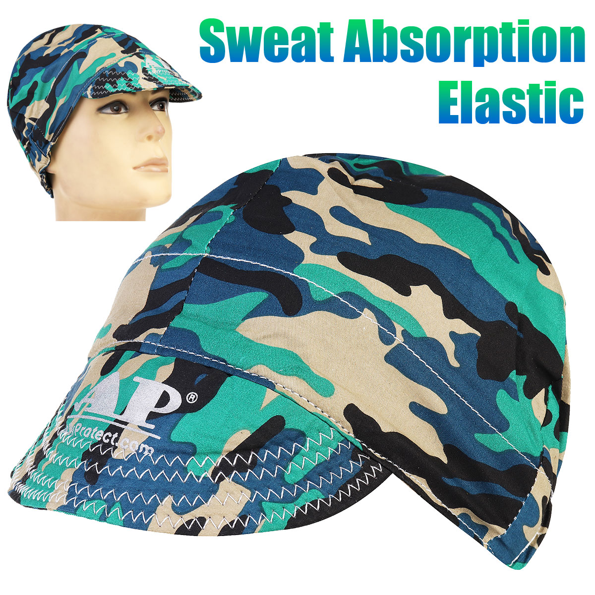 Adjustable-Elastic-Welding-Welders-Hat-Cap-Sweat-Absorption-Cotton-Army-Camouflage-Summer-1295873-1