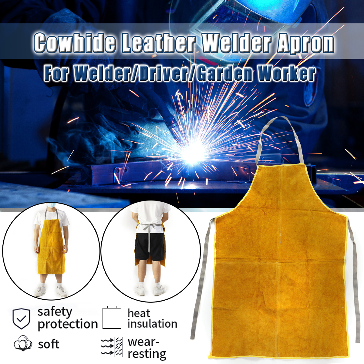 Gardening-Welding-Apron-Protection-Men-Women-Thorn-Proof-Leather-Work-Yellow-1706308-3