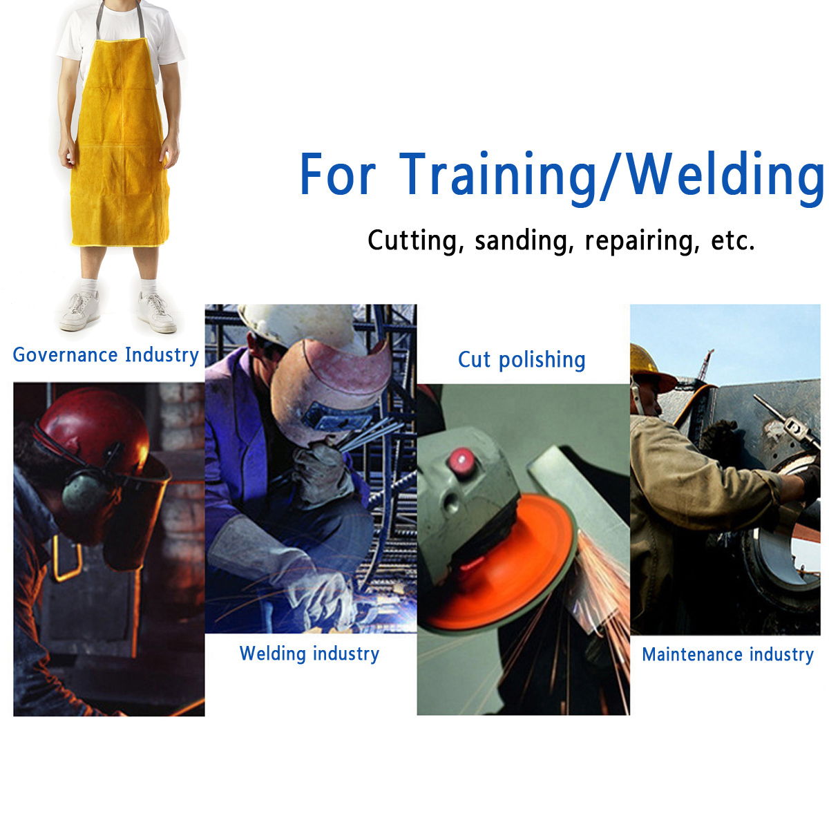 Gardening-Welding-Apron-Protection-Men-Women-Thorn-Proof-Leather-Work-Yellow-1706308-4