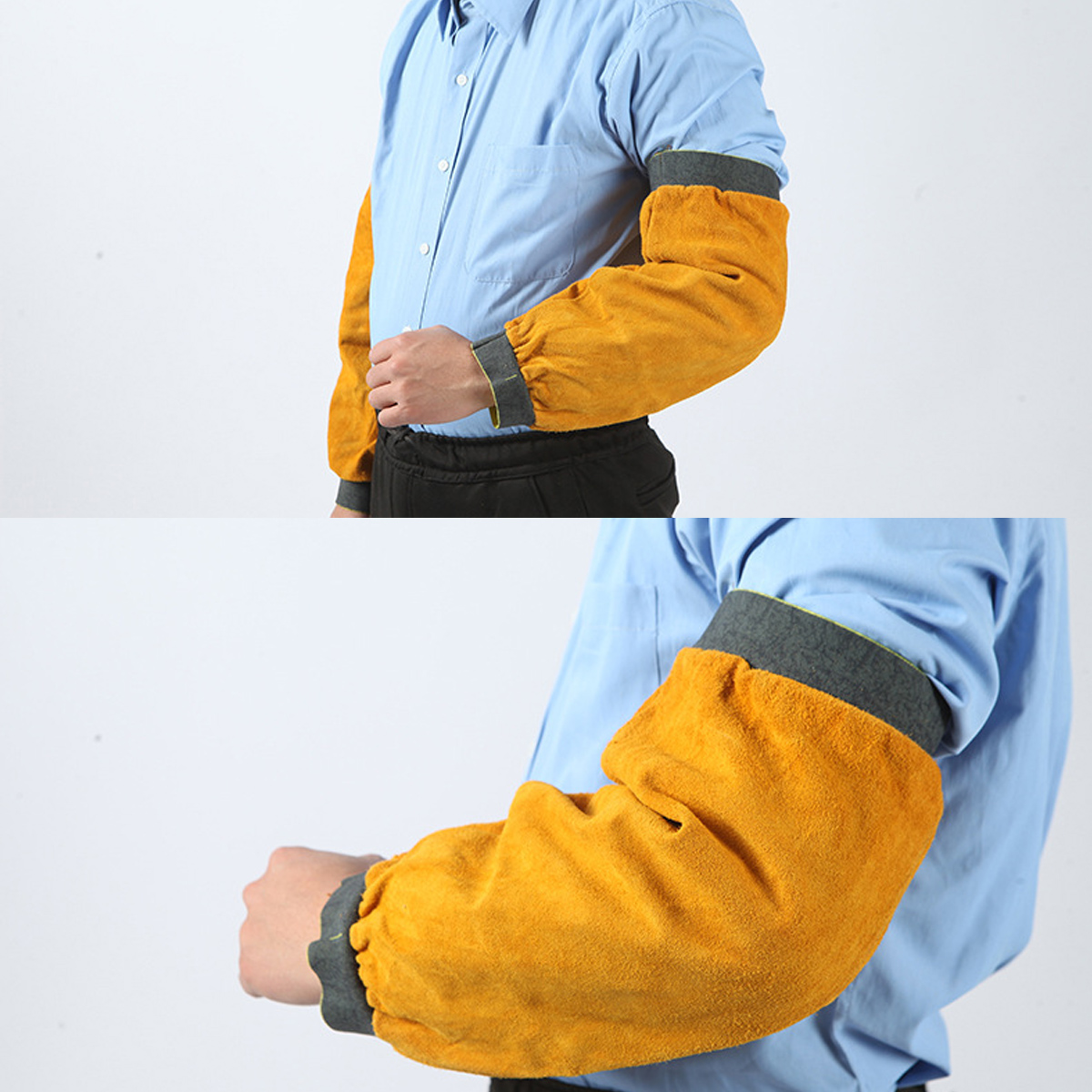 Pair-Gardening-Welder-Arm-Sleeves-Protector-Men-Women-Thorn-Proof-Leather-Protective-1642712-8