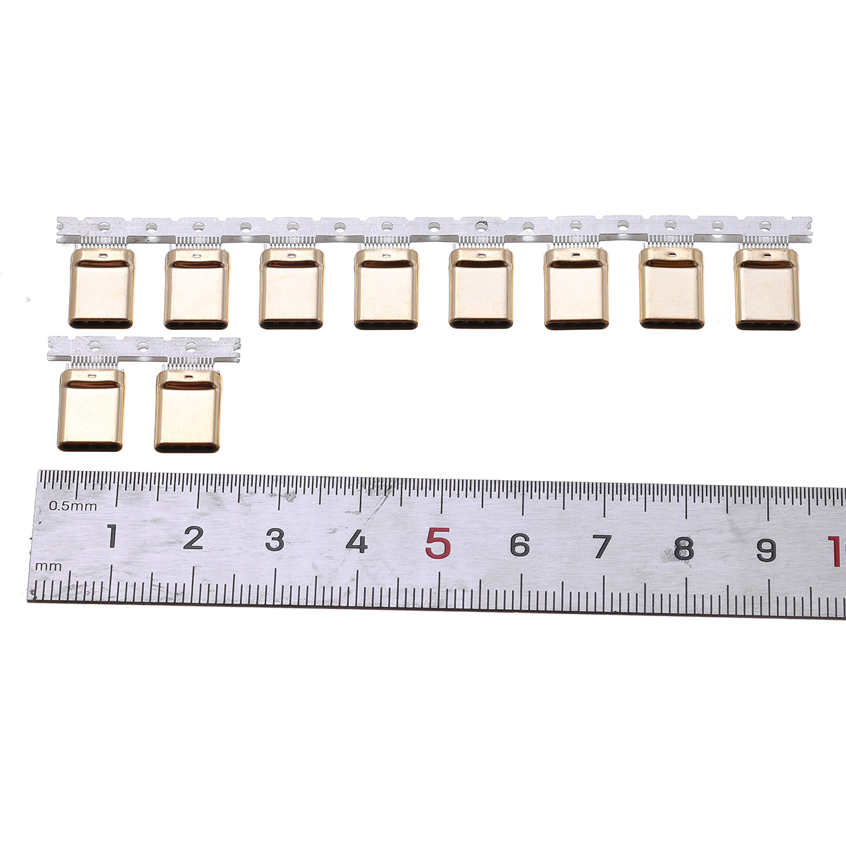 10PCS-31-TYPE-C-Stretch-Male-Shell-Full-Gold-Plated-1U-24P-Double-Sided-Splint-09-Card-Hook-Foot-L10-1845789-1