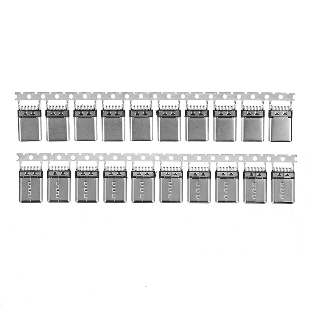 10PCS-TYPE-C-31-Upright-24p-Patch-Male-180-Degrees-With-Grounding-Foot-Fixed-Riveting-Male-L111MM-1845882-3