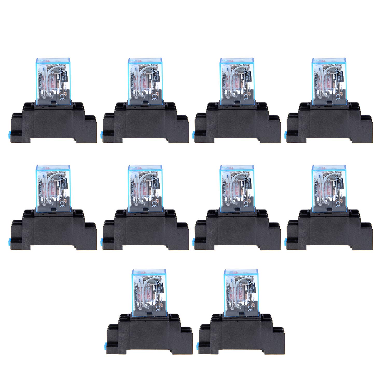 10Pcs-LY2NJ-Relay-DC12V-DC24V-AC110V-AC220V-Small-Relay-10A-8-Pins-Coil-DPDT-With-Socket-Base-1758422-1