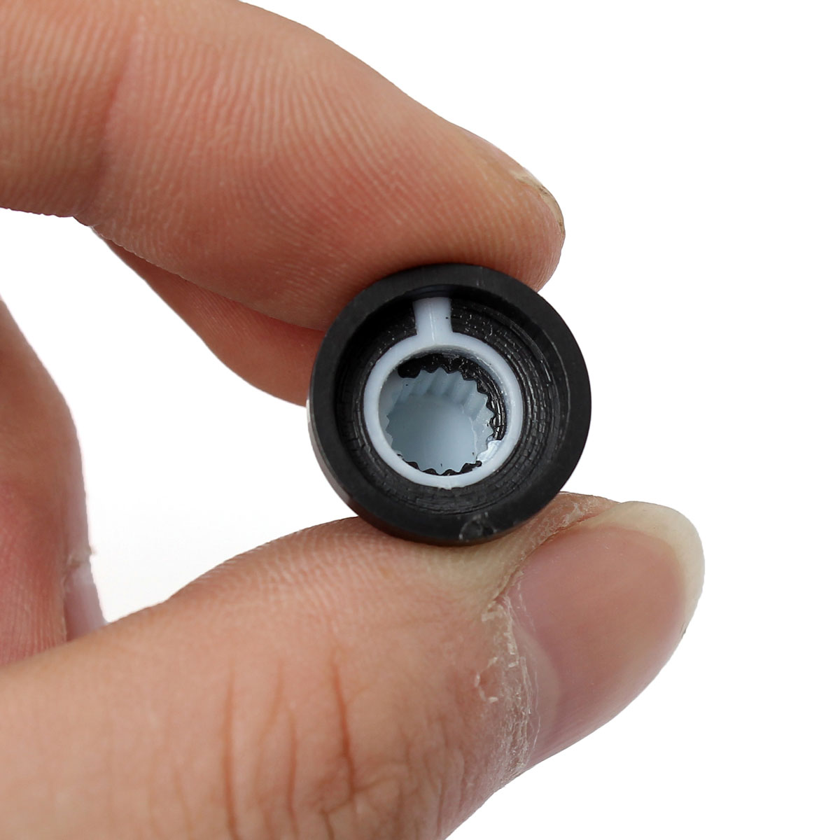 10pcs-6mm-Shaft-Hole-Dia-Plastic-Threaded-knurled-Potentiometer-Knobs-Caps-983613-4