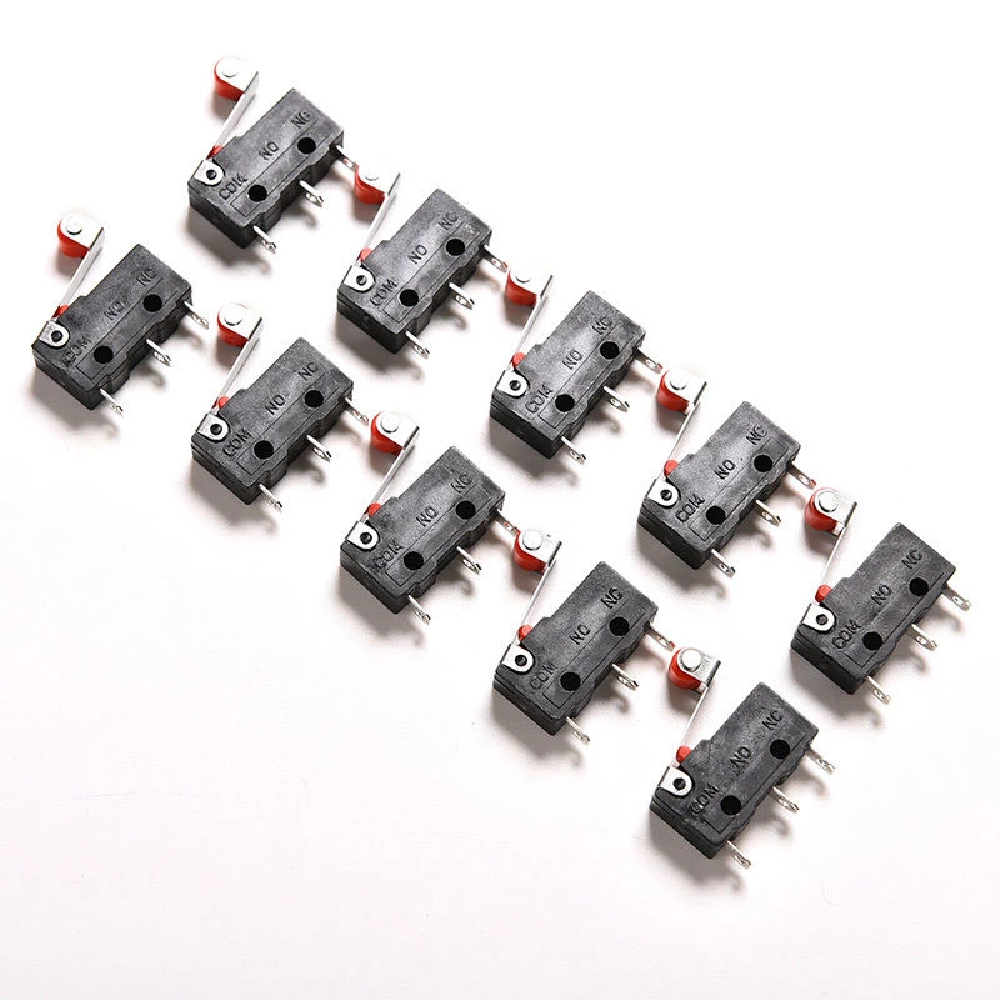 10pcs-Roller-Lever-Arm-PCB-Terminals-Micro-Limit-Normal-OpenClose-Switch-KW12-3-1896962-3