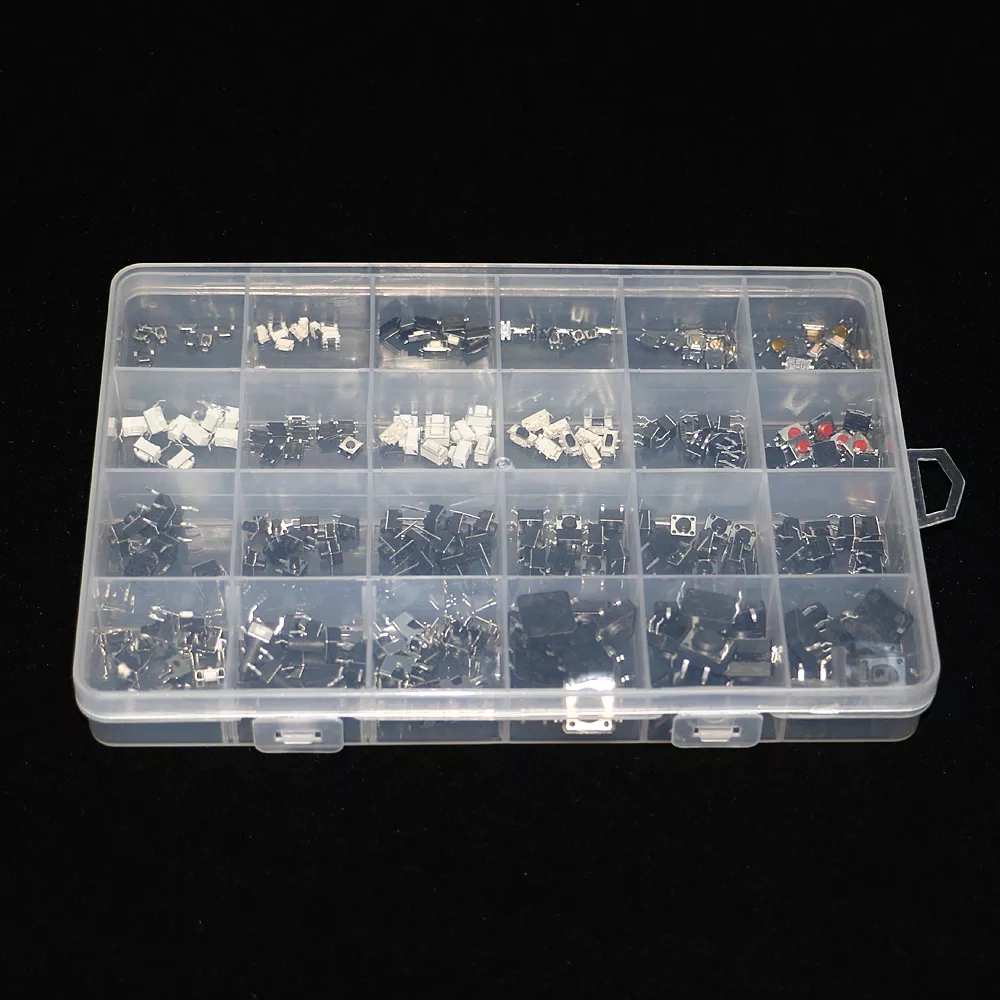250pcs-25Values-Micro-Switch-Assorted-Push-Button-Tact-Switches-Reset--Mini-Leaf-Switch-SMD-DIP-24-3-1898397-3