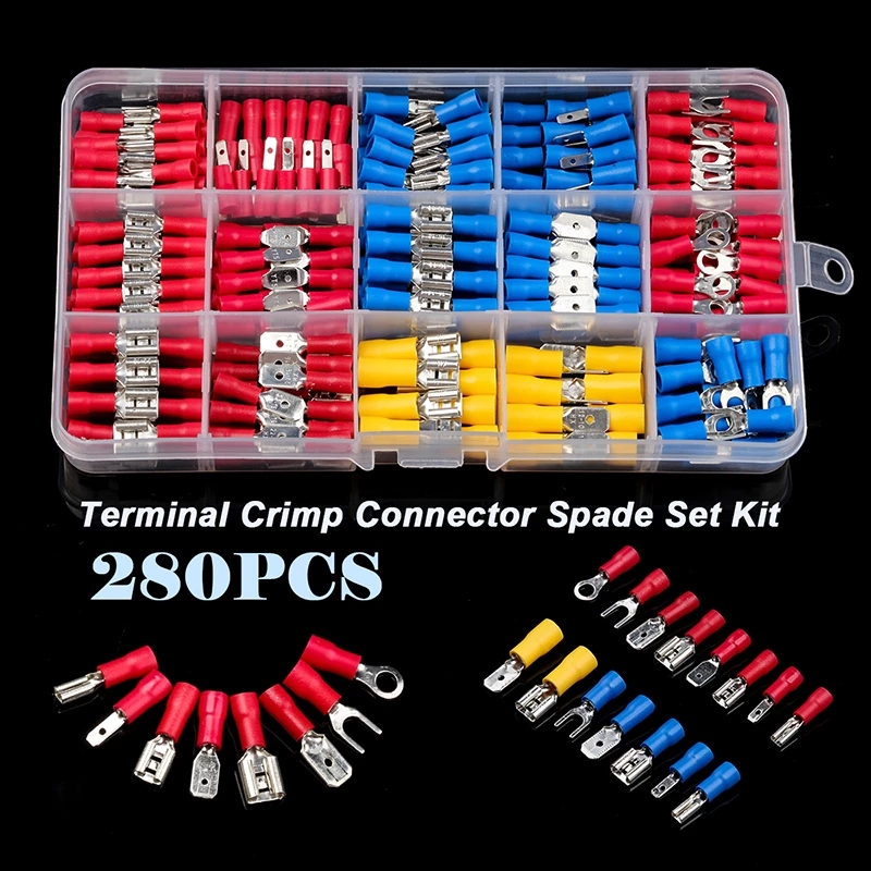 280PCS-Gauge-AWG-Male-Female-Insulated-Shovel-Terminal-Wire-Connector-Kit-1898445-1