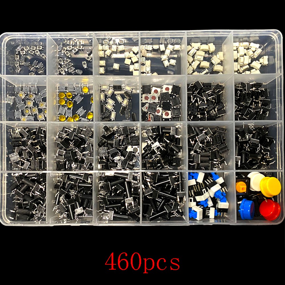 460PCS-Tact-Switch-Push-Button-Switch-Micro-Switch-For-Car-RemotTVToysHome-Use-Button-Caps-Kit-1973870-4