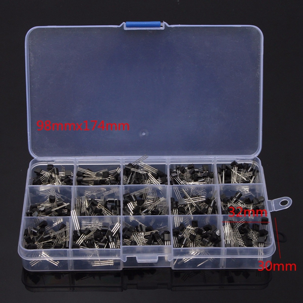 Geekcreitreg-600Pcs-TO-92-NPN-PNP-Bipolar-Transistor-15-Value-Assortment-Kit-1098096-2